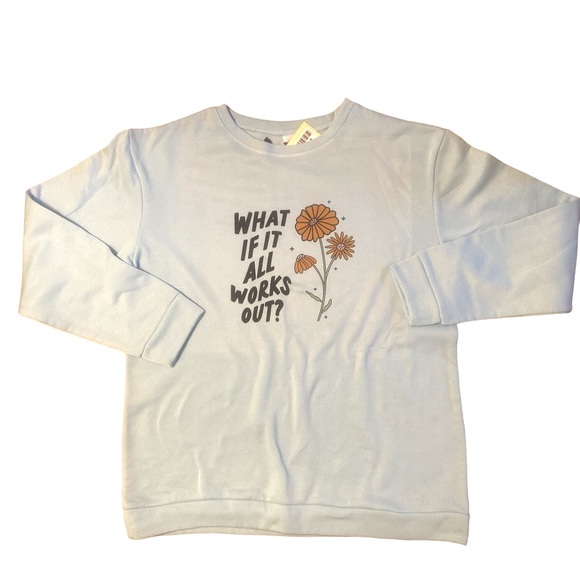 What if it all works out? Mental health graphic crewneck sweatshirt size XL - Picture 4 of 8